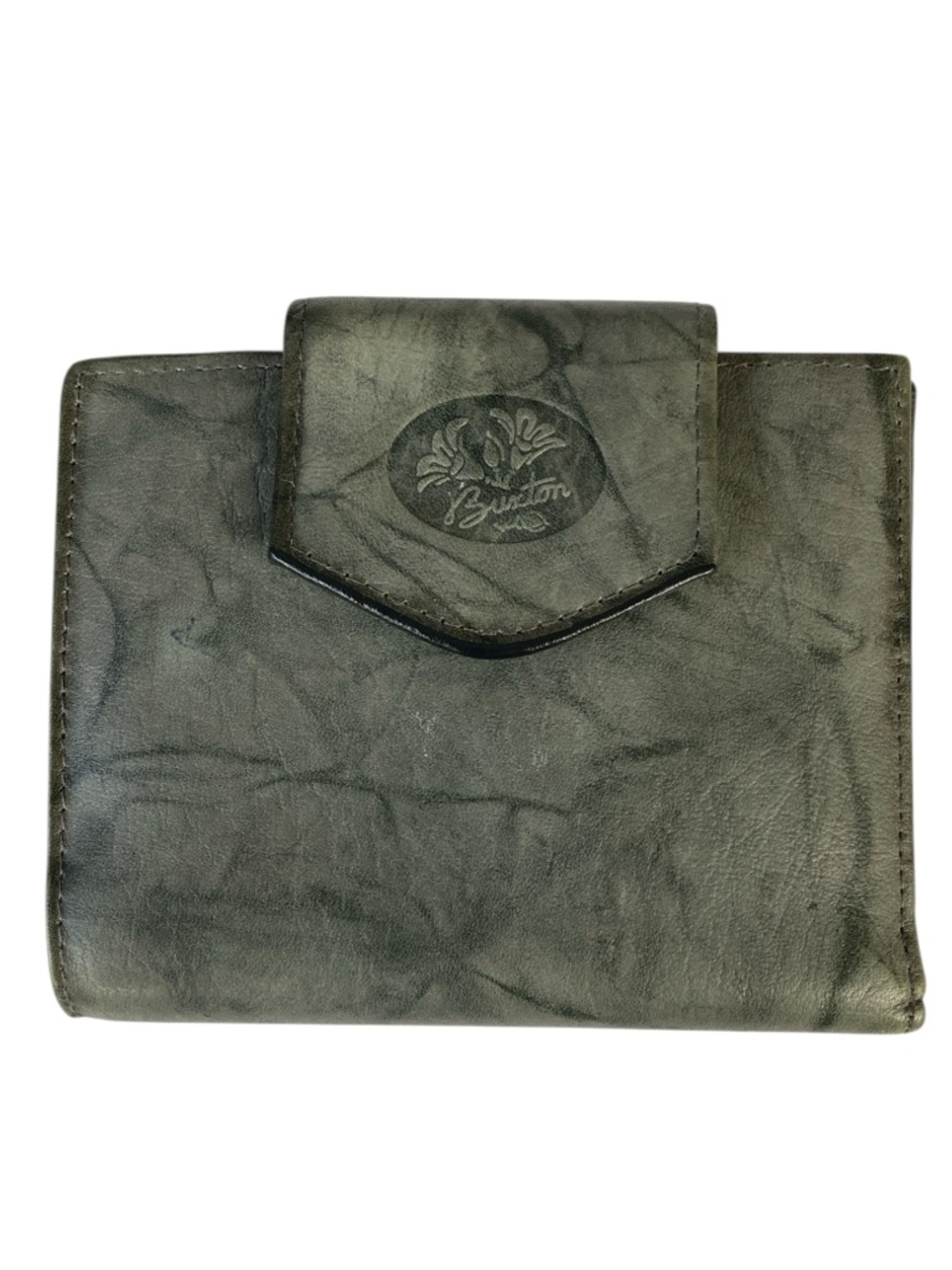 Buxton Gray Leather Small BiFold Wallet